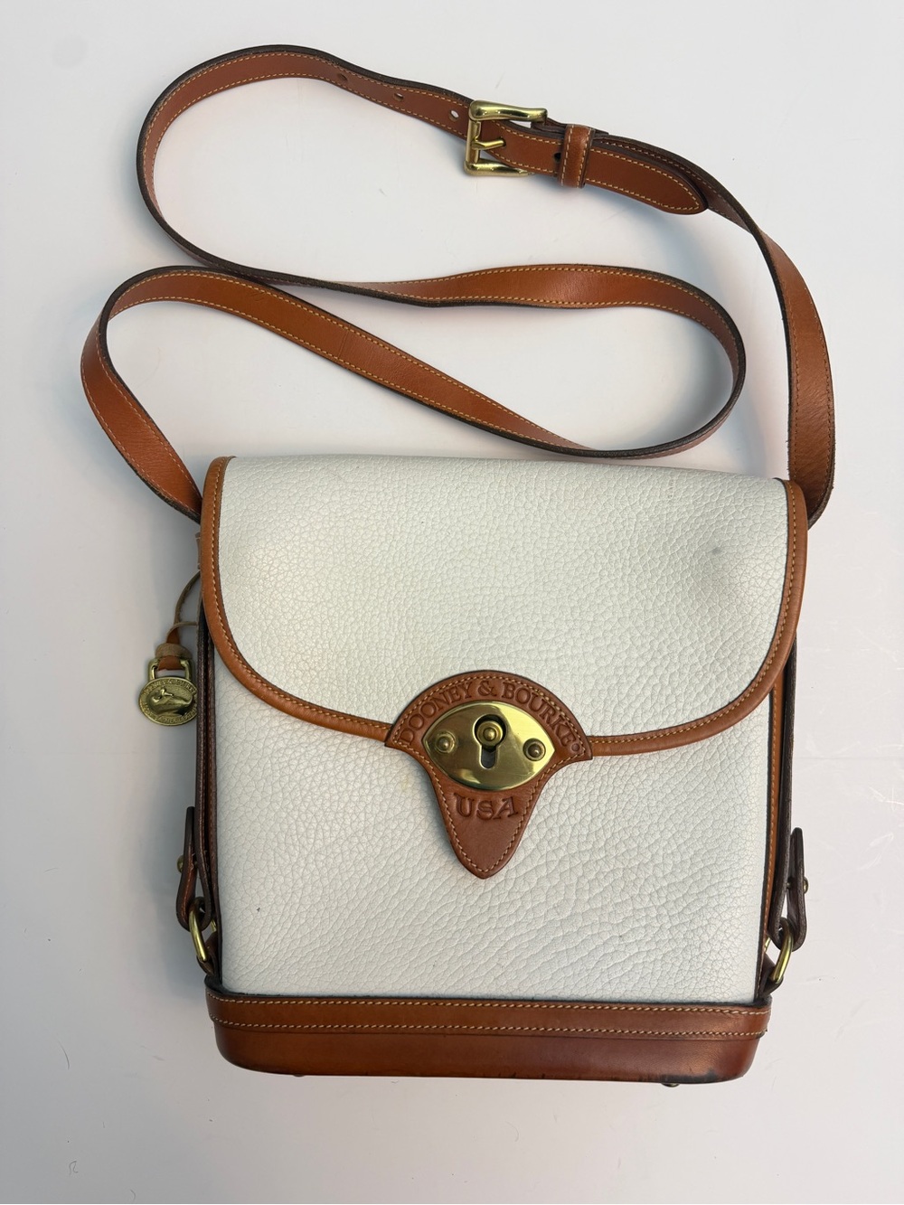 Vintage Dooney & Bourke All-Weather Leather Cavalry Spectator Bag